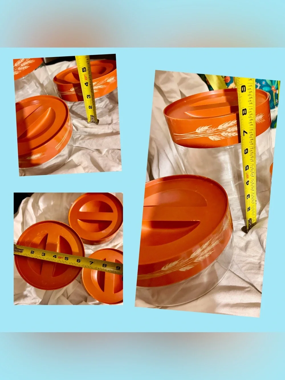 Autumn Harvest Orange Glass Canister - Vintage Style